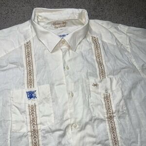 Texas Standard Guayabera Shirt Button Up Mens XL Prickly Pear